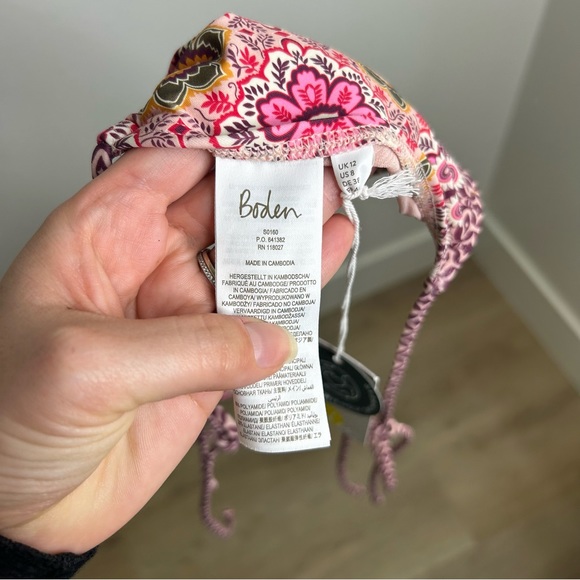 NWT Boden Pink Multicolor String Bikini Set Size 8 - Picture 7 of 10
